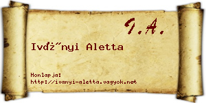 Iványi Aletta névjegykártya